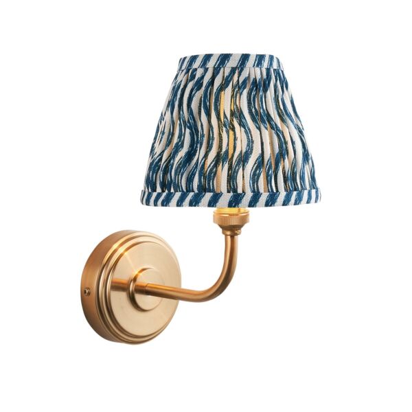 Endon Lighting - Step Arc & Ripple 16cm - 115742 - Aged Brass Blue Wall Light