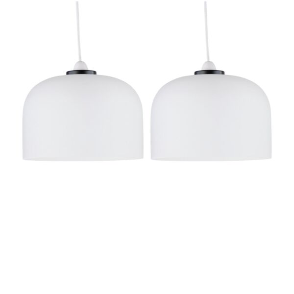 Set of 2 Victoria - Black with Frosted Glass Easy Fit Pendant Shades