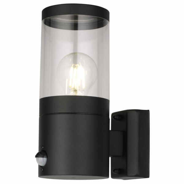 Storm - Black IP44 Outdoor Motion Sensor Wall Light