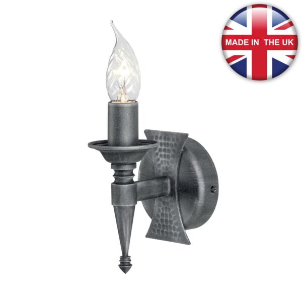 Elstead - Saxon SAX1-BLK-SIL Wall Light