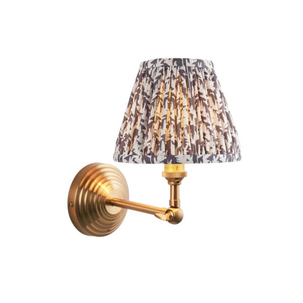 Endon Lighting - Obelisk Wing & Leaf 16cm - 115703 - Aged Brass Grey Wall Light