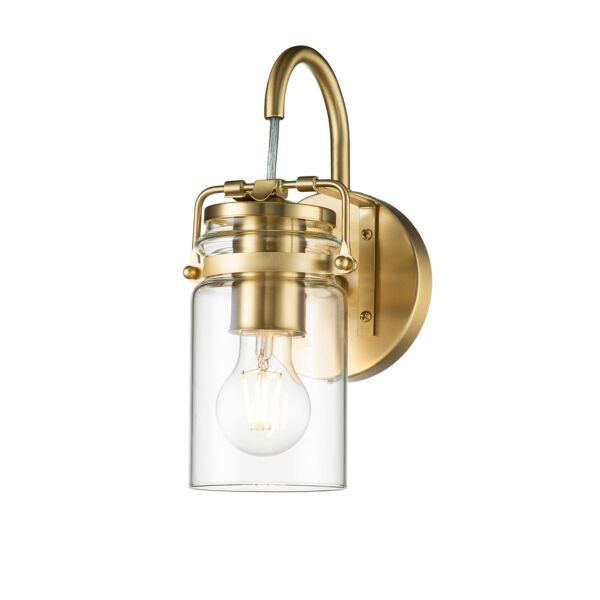 Kichler Lighting - Brinley - KL-BRINLEY1-BB - Brushed Brass Clear Glass Wall Light