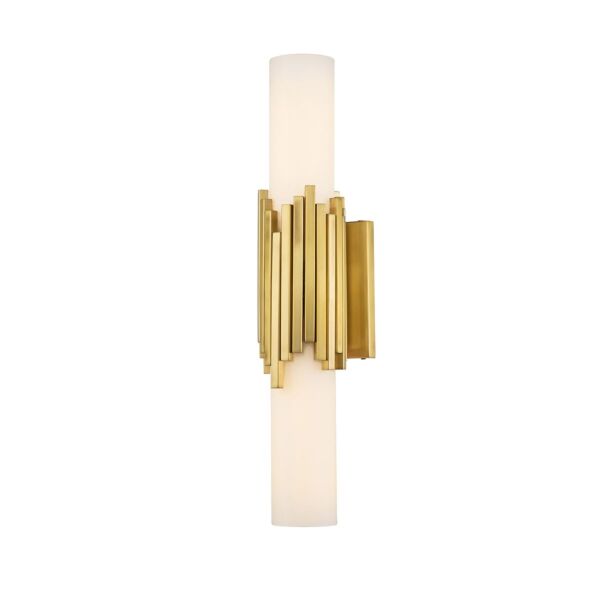 Elstead Lighting - Marvele - MARVELE-2WB-AB-OPAL - Aged Brass Opal Glass 2 Light IP44 Bathroom Wall Light