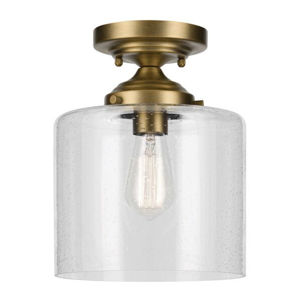 Kichler Lighting - Winslow - KL-WINSLOW-SF-NBR - Natural Brass Clear Seeded Glass Flush Ceiling Light