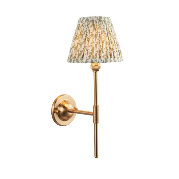 Endon Lighting - Dome T Bar & Leaf 16cm - 115609 - Aged Brass Green Wall Light