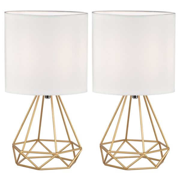 Set of 2 Christie - Gold Geometric Lamps