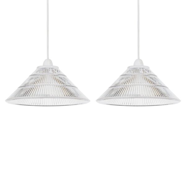 Set of 2 Barnes - Clear 25cm Fluted Glass Pendant Shades