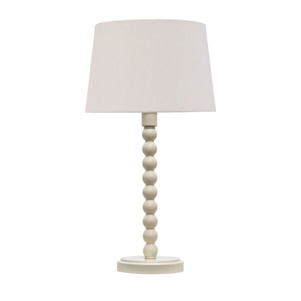 Bobbin - Ivory Lamp with Natural Linen Shade