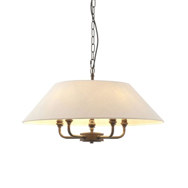 Endon Lighting - Lille - 112955 - Black Natural 5 Light Ceiling Pendant Light