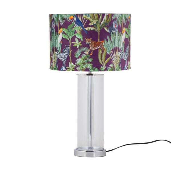 Aura - Chrome Table Lamp with Safari Velvet Shade