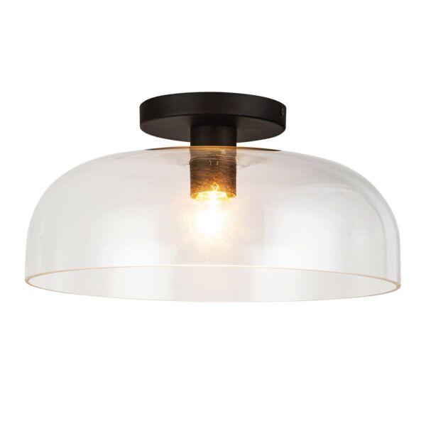 Elstead Lighting - Sylvia - ALM-SYLVIA-SF-BK-CL - Black Clear Glass Flush Ceiling Light