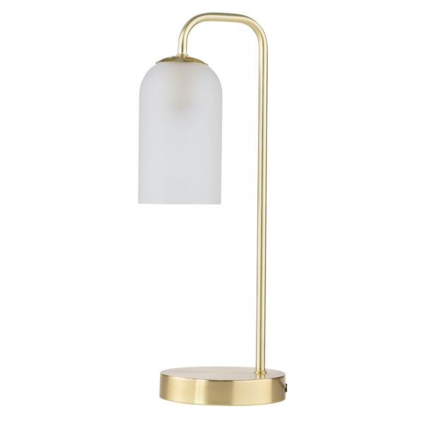 Victoria - Satin Brass Touch Lamp with Frosted Glass Shade