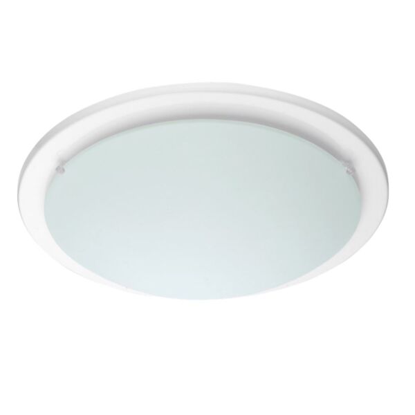 Iceberg - White and Frosted Glass 29cm Flush Light Fitting