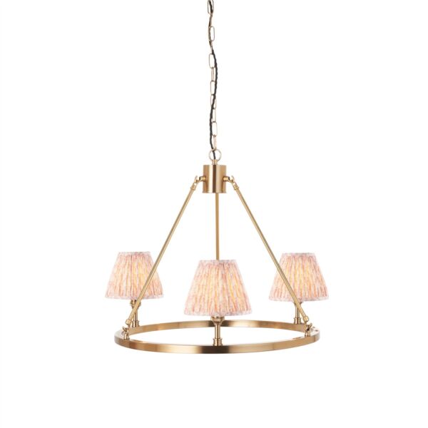 Endon Lighting - Chester - 114533 - Aged Brass Peach 3 Light Ceiling Pendant Light