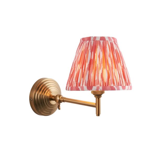 Endon Lighting - Obelisk Fold & Ikat 16cm - 115722 - Aged Brass Pink Wall Light