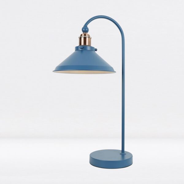 Maxwell - Mirage Blue Brushed Copper Task Table Lamp