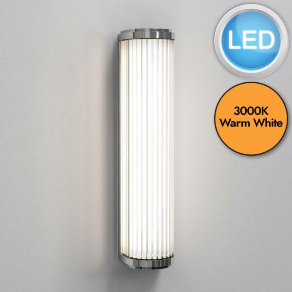 Astro Lighting - Versailles - 1380013 - LED Chrome Clear Ribbed Glass IP44 Bathroom Strip Wall Light