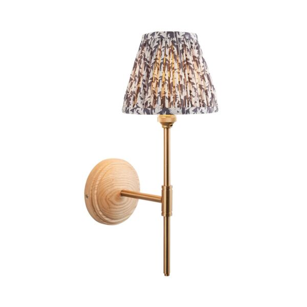 Endon Lighting - Wood T Bar & Leaf 16cm - 115821 - Ash Wood Grey Wall Light