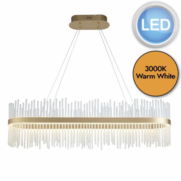 Peralta - LED Gold Clear Glass Bar Ceiling Pendant Light