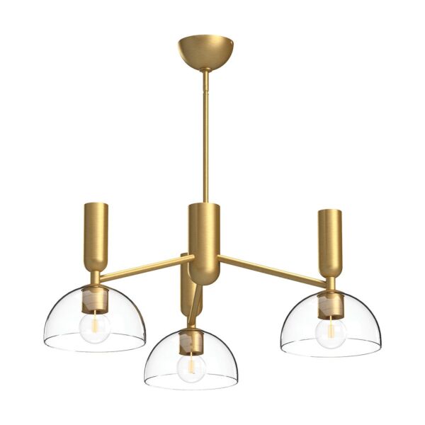 Elstead Lighting - Jude - ALM-JUDE3-GD-CL - Gold Clear Glass 3 Light Ceiling Pendant Light
