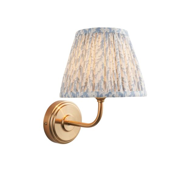 Endon Lighting - Step Arc & Leaf 20cm - 116046 - Aged Brass Blue Wall Light