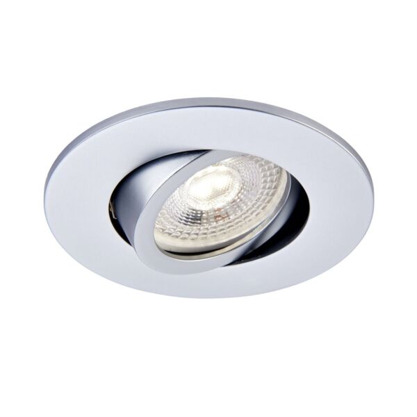 Saxby Lighting - Saxby ShieldONE 75 - 109808 & 113314 - Silver Tilt Recessed Fire Rated Ceiling Downlight