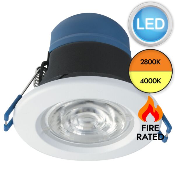 Megaman - Tego - 711183 - LED White Clear IP65 Bathroom Recessed Fire Rated Ceiling Downlight