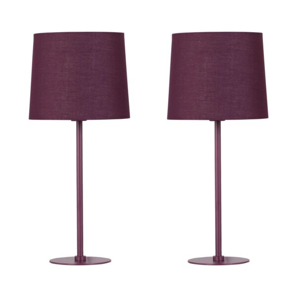 Colours - Set of 2 Burgundy 40cm Lamps