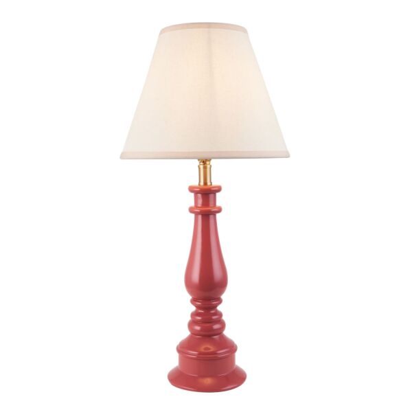 Endon Lighting - Myrtle & Ivy 25cm - 116365 - Pink Warm Brass Vintage White Table Lamp With Shade