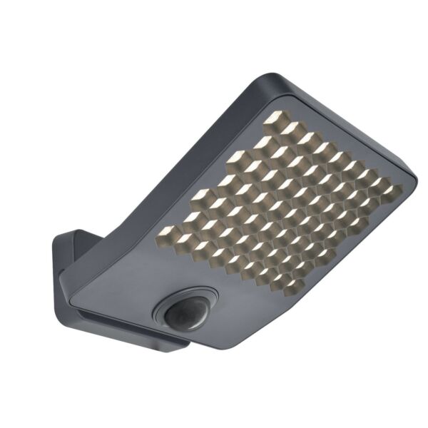 Set of 2 Atlantis - LED Dark Grey Clear IP54 Large Outdoor Sensor Floodlights