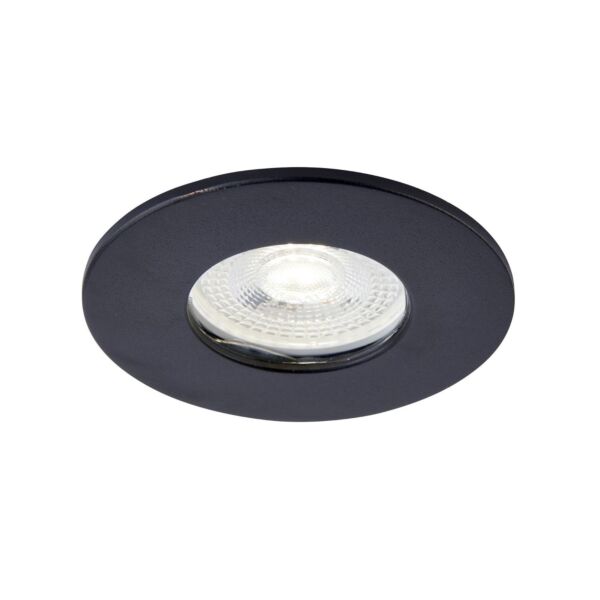 Saxby Lighting - Saxby ShieldONE 65 - 109807 & 111574 - Black IP65 Fixed Bathroom Recessed Fire Rated Ceiling Downlight
