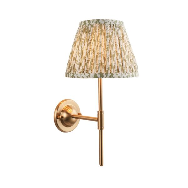 Endon Lighting - Dome T Bar & Leaf 20cm - 115970 - Aged Brass Green Wall Light