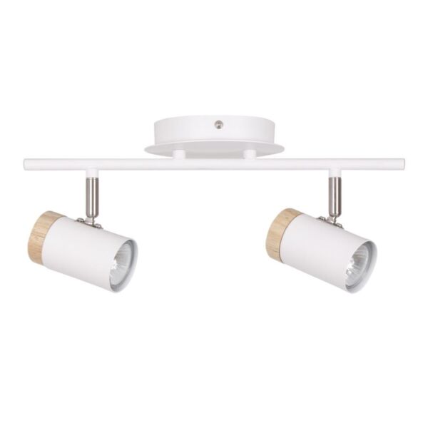 Stratton - White with Wood Detail Two Way Spotlight