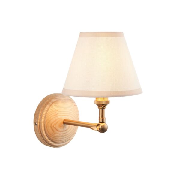 Endon Lighting - Wood Wing & Ivy 16cm - 115851 - Ash Wood Vintage White Wall Light
