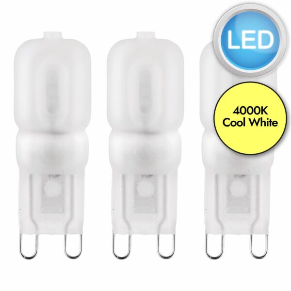 76791 - Set of 3 Cool White 2.5W - LED G9 Light Bulbs