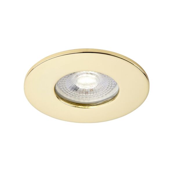 Saxby Lighting - Saxby ShieldONE 65 - 109805 & 113286 - Brass IP65 Fixed Bathroom Recessed Fire Rated Ceiling Downlight