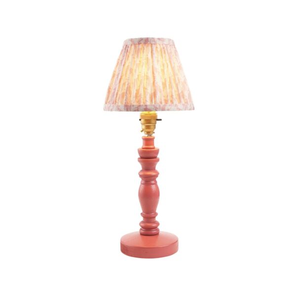 Endon Lighting - Bibury & Leaf 16cm - 115907 - Pink Aged Brass Peach Table Lamp With Shade