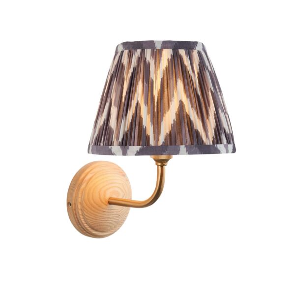 Endon Lighting - Wood Arc & Zigzag 20cm - 116088 - Ash Wood Grey Wall Light