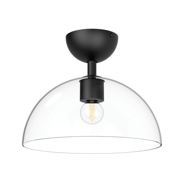 Elstead Lighting - Jude - ALM-JUDE-SF-MB-CL - Black Clear Glass Flush Ceiling Light