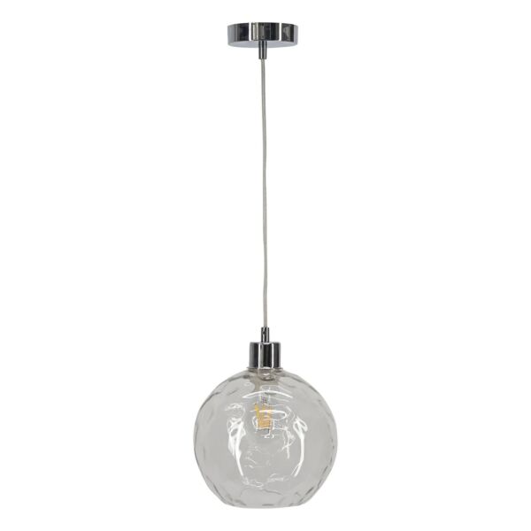 Barnum - Clear Dimple Glass Globe with Chrome Pendant Fitting