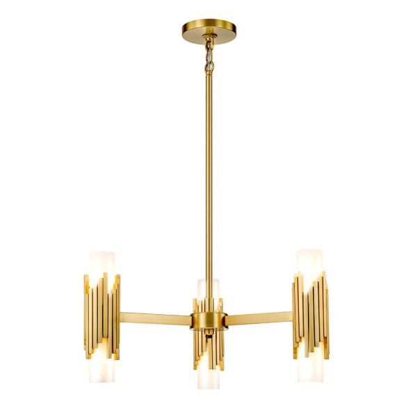 Elstead Lighting - Marvele - MARVELE6-AB-OPAL - Aged Brass Opal Glass 6 Light Ceiling Pendant Light