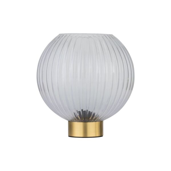 Betchley - Battery Operated Satin Brass Lamp with Clear Glass
