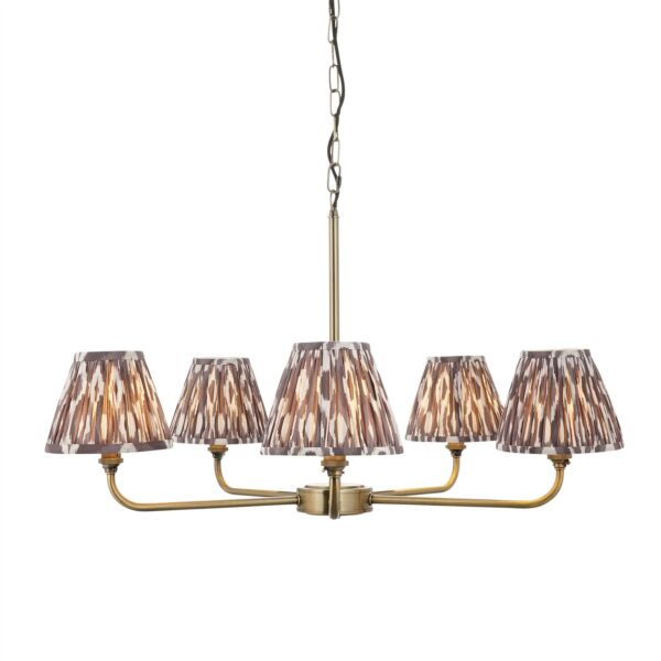 Endon Lighting - Lille - 118053 - Antique Brass Grey 5 Light Ceiling Pendant Light