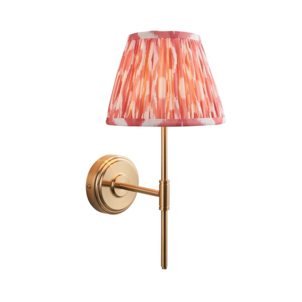 Endon Lighting - Step T Bar & Ikat 20cm - 116059 - Aged Brass Pink Wall Light