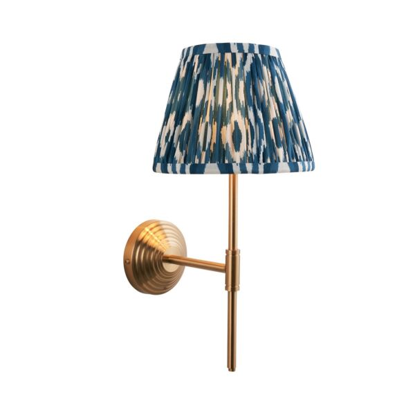 Endon Lighting - Obelisk T Bar & Ikat 20cm - 116023 - Aged Brass Blue Wall Light