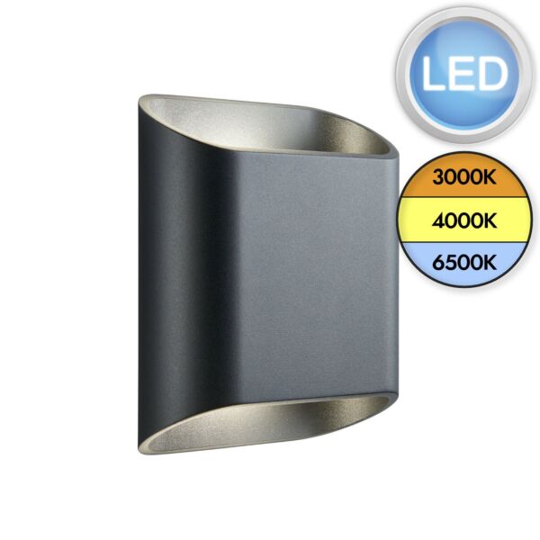 Saxby Lighting - Nocula CCT - 114574 - LED Black Clear Glass 2 Light IP54 Outdoor Wall Washer Light