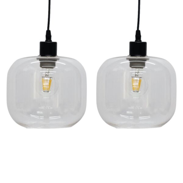 Set of 2 Bletch - Clear Glass Easy Fit Pendant Shades