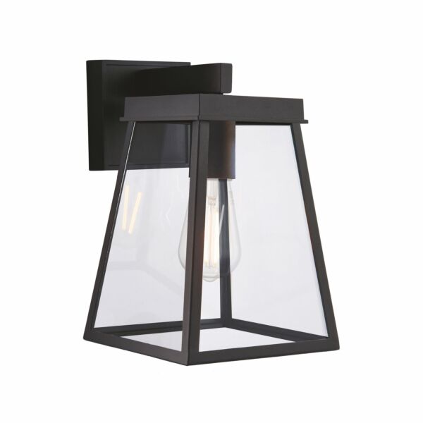 Bough - Black Clear Glass IP44 Outdoor Wall Light