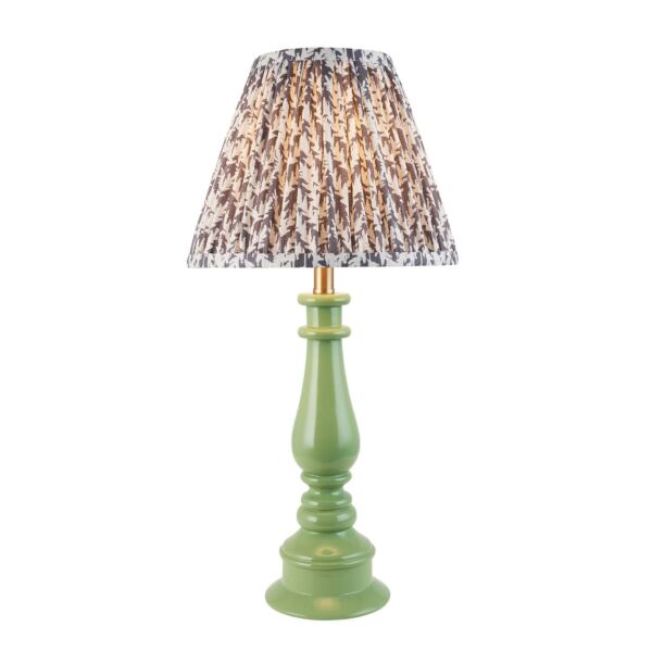 Endon Lighting - Myrtle & Leaf 25cm - 116331 - Green Warm Brass Grey Table Lamp With Shade