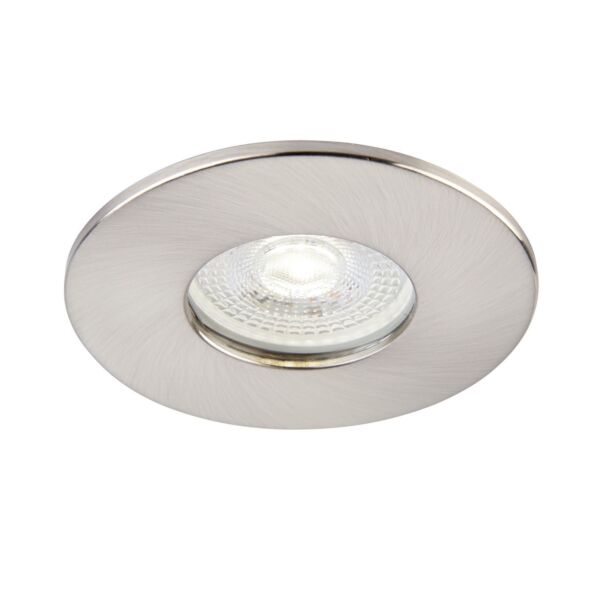 Saxby Lighting - Saxby ShieldONE 75 - 109806 & 113302 - Satin Nickel IP65 Fixed Bathroom Recessed Fire Rated Ceiling Downlight